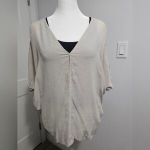 Club Monaco Beige V-Neck Blouse